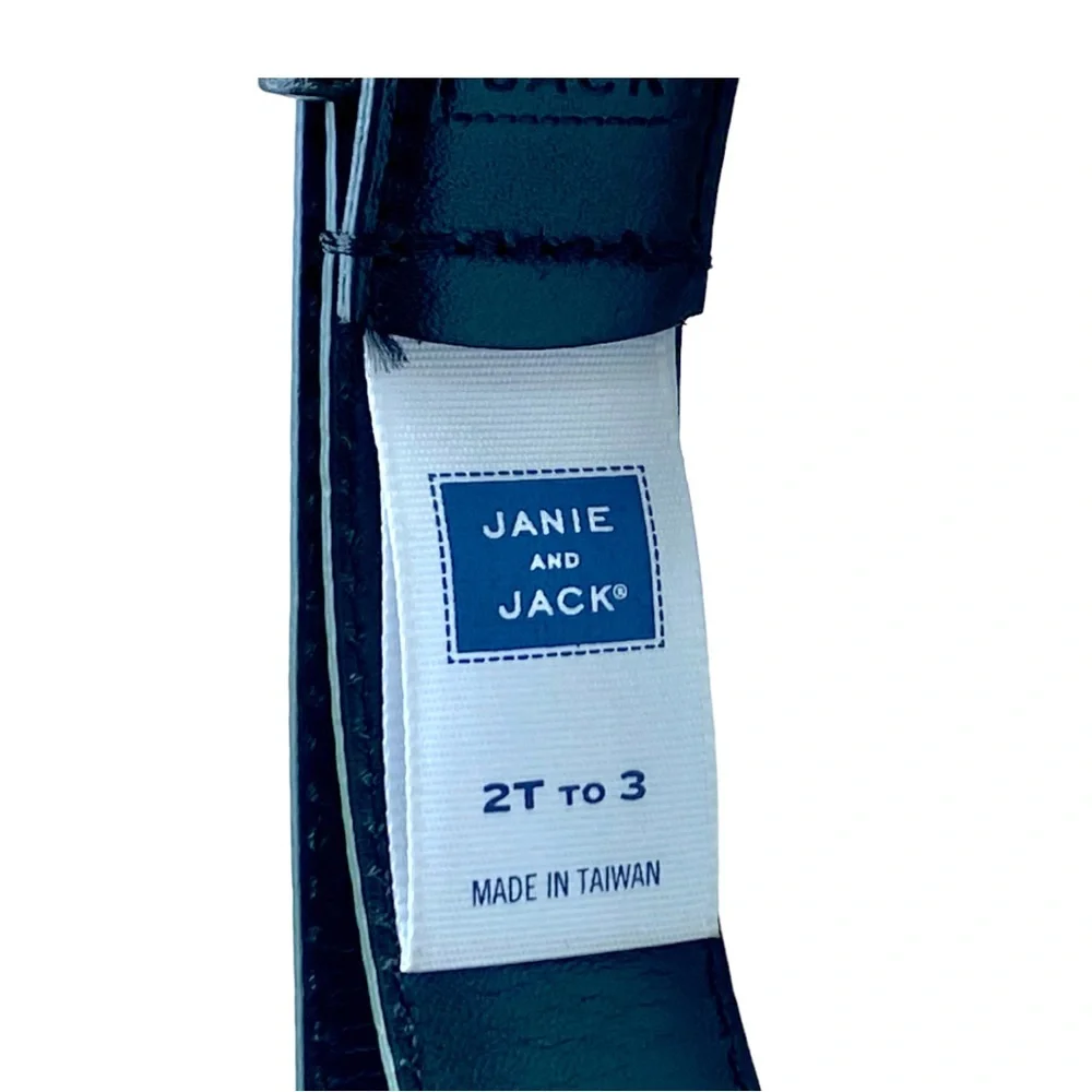 Janie and Jack Black Leather Belt Size 2T - 3